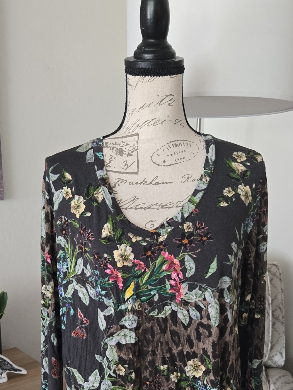 Johnny Was Floral V-Neck Top